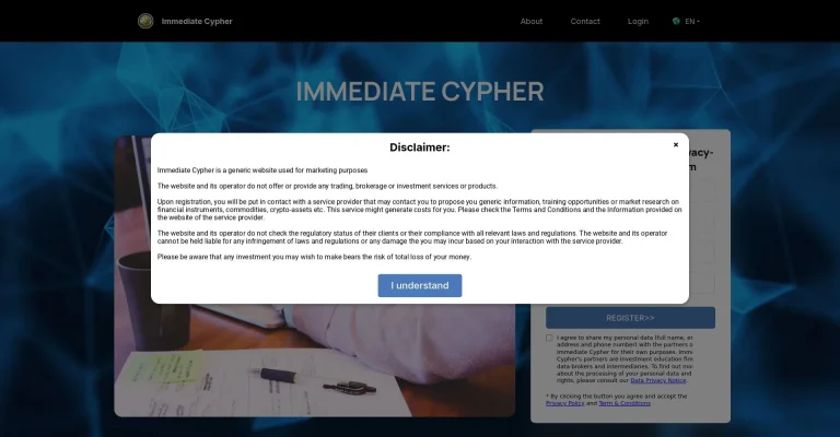 ¿Qué es Immediate Cypher: Opiniones, ¿es una estafa o es seguro y fiable?