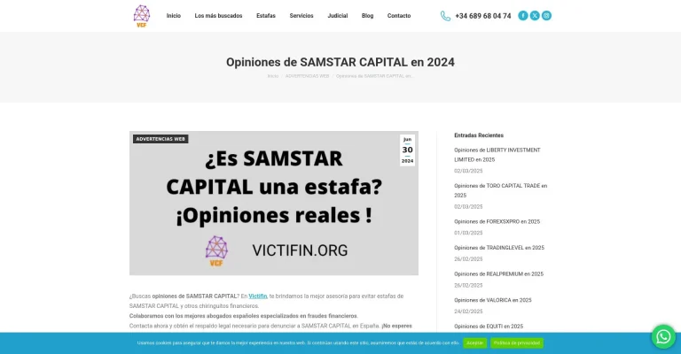 ¿Qué es SAMSTAR CAPITAL: Opiniones, ¿es una estafa o es seguro y fiable?