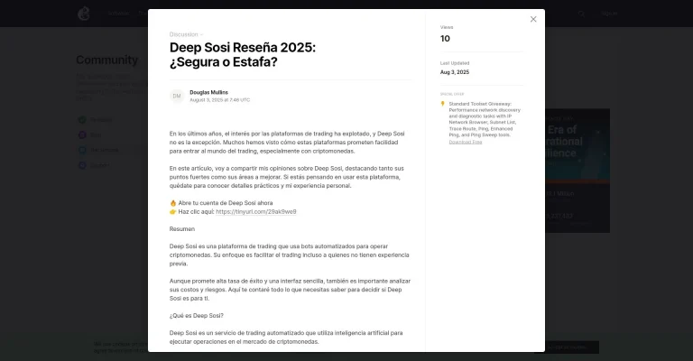 ¿Qué es Deep Sosi: Opiniones, ¿es una estafa o es seguro y fiable?