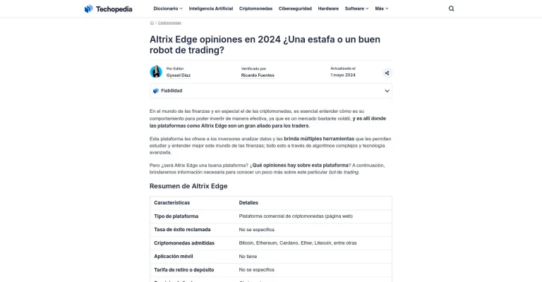 ¿Qué es Altrix Edge: Opiniones, ¿es una estafa o es seguro y fiable?