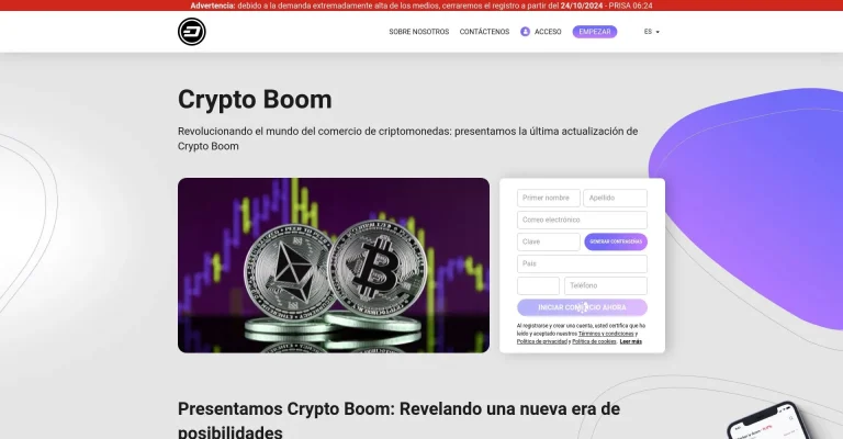 ¿Qué es Crypto Boom: Opiniones, ¿es una estafa o es seguro y fiable?