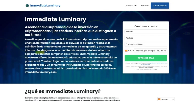 ¿Qué es Immediate Luminary: Opiniones, ¿es una estafa o es seguro y fiable?