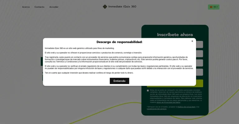 ¿Qué es Immediate iQuix: Opiniones, ¿es una estafa o es seguro y fiable?